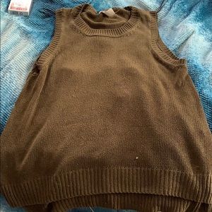 Navy Green Boho Style Vest Top